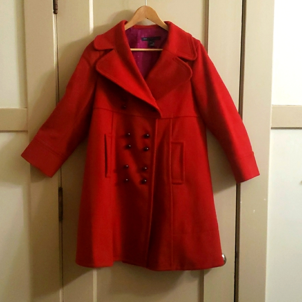 Red Marc Jacobs Double breasted trenchcoat